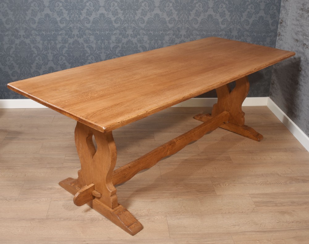 Large Oak plank top refectory table