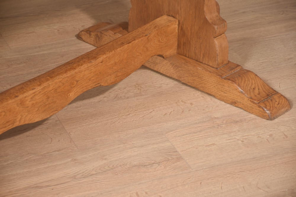 Large Oak plank top refectory table View IV