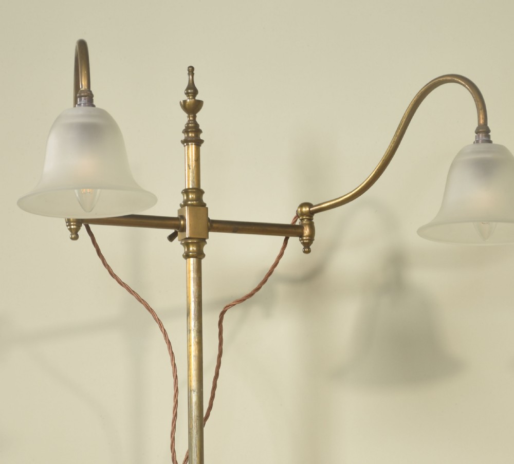 Pair of brass ajustable reading lamps View V