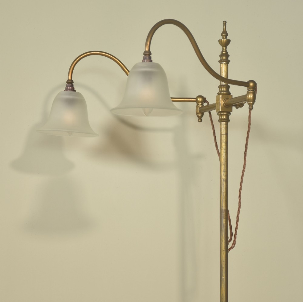 Pair of brass ajustable reading lamps View X