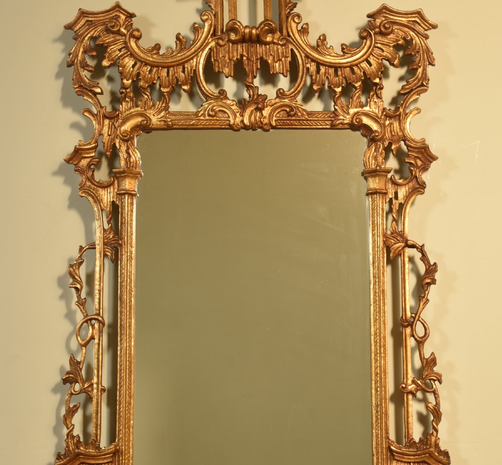 Chinese Chippendale revival carved wall mirror View VI