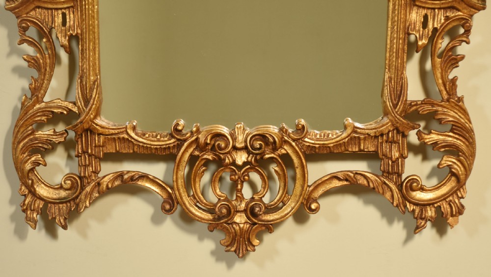 Chinese Chippendale revival carved wall mirror View VII