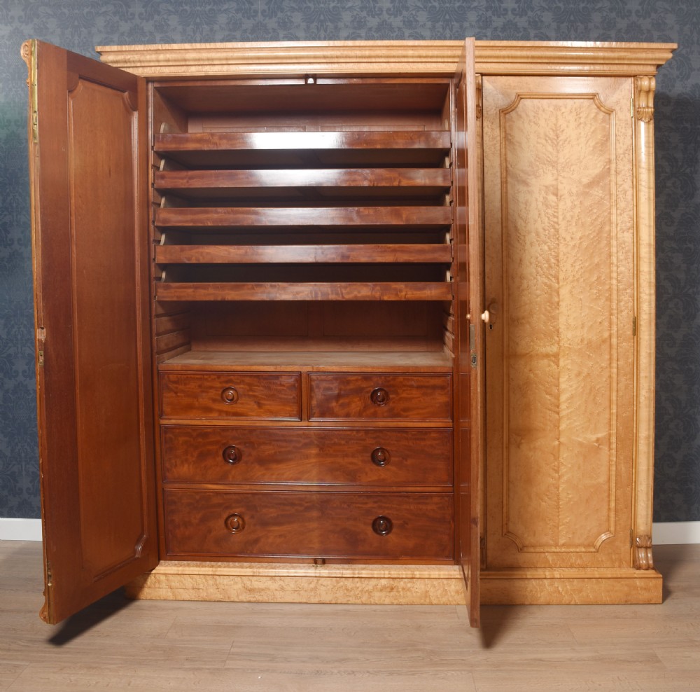 Large Maple Three door compactum wardrobe View II