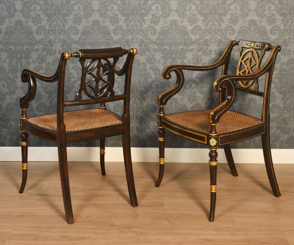 Pair of Rosewood painted Armchairs View XII