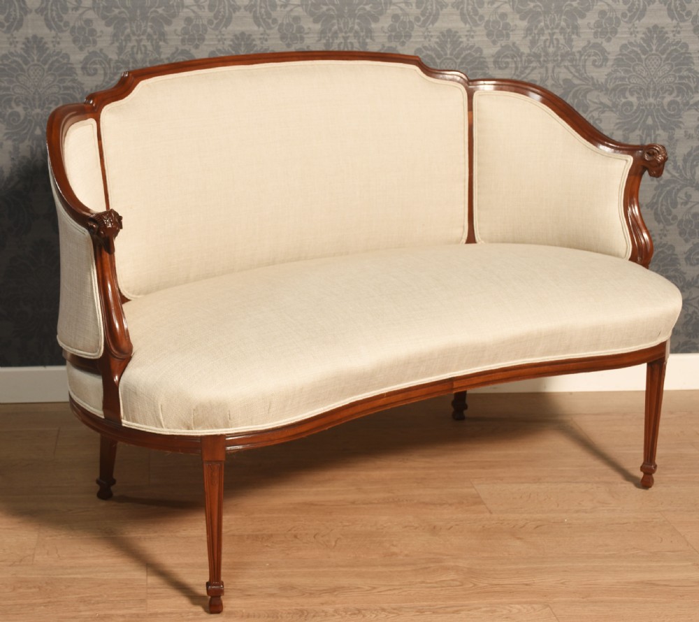 Walnut Framed Two Seater Settee