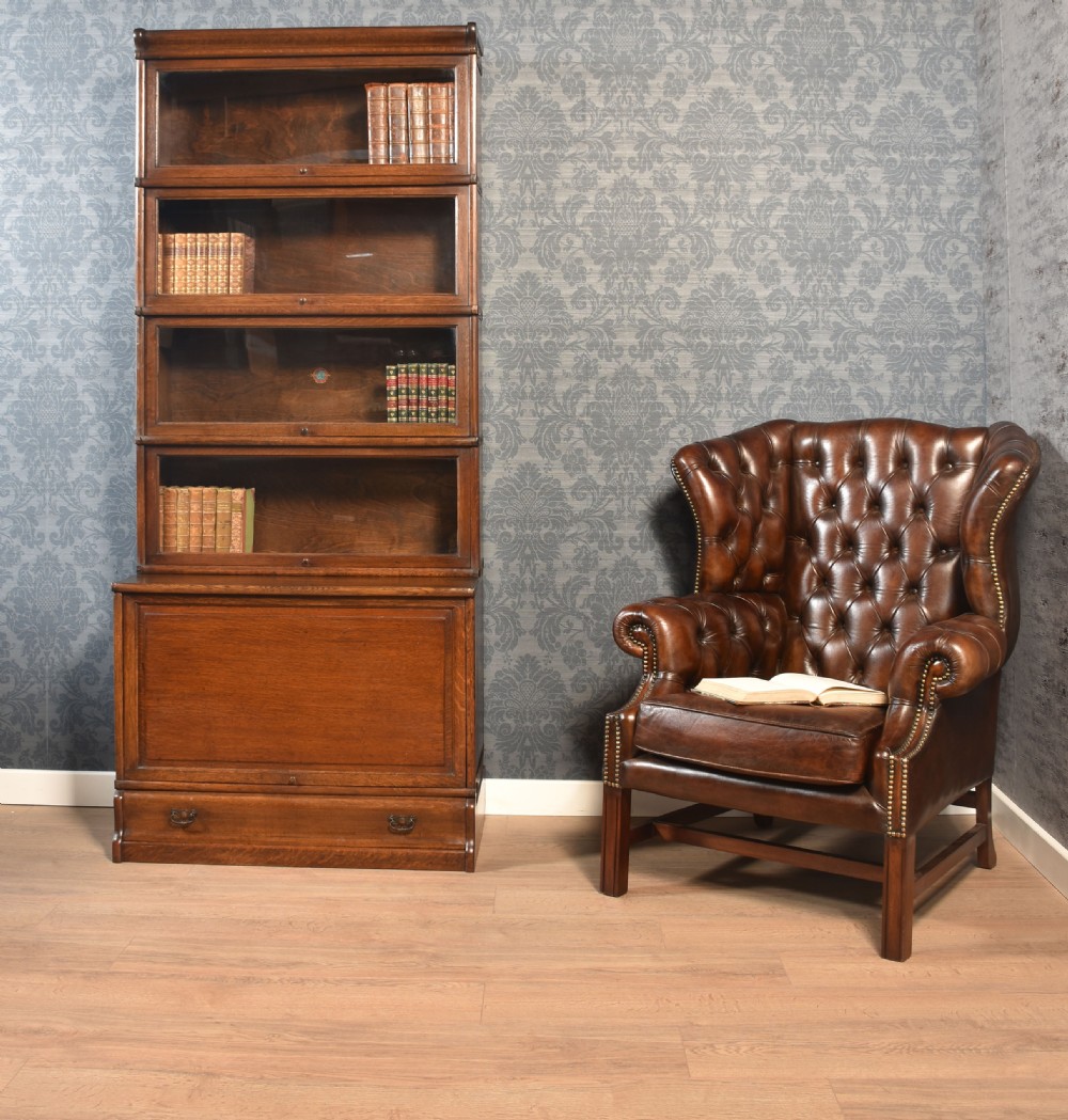 Oak globe Wernicke five section bookcase View II