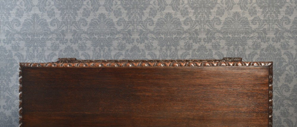 Carved oak open bookcase View XIV