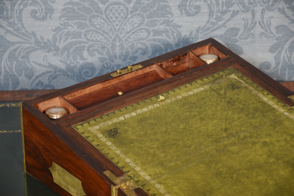 Brass bound rosewood writing box View IX
