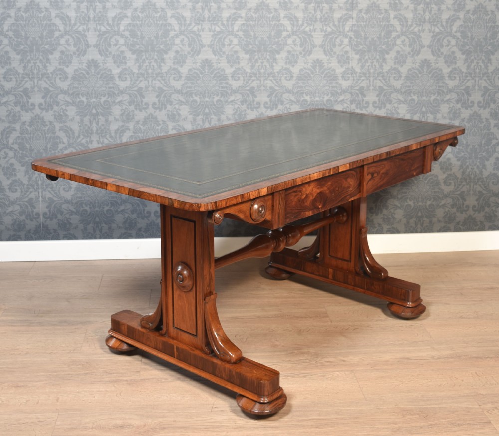 19th Century rosewood library table View VI