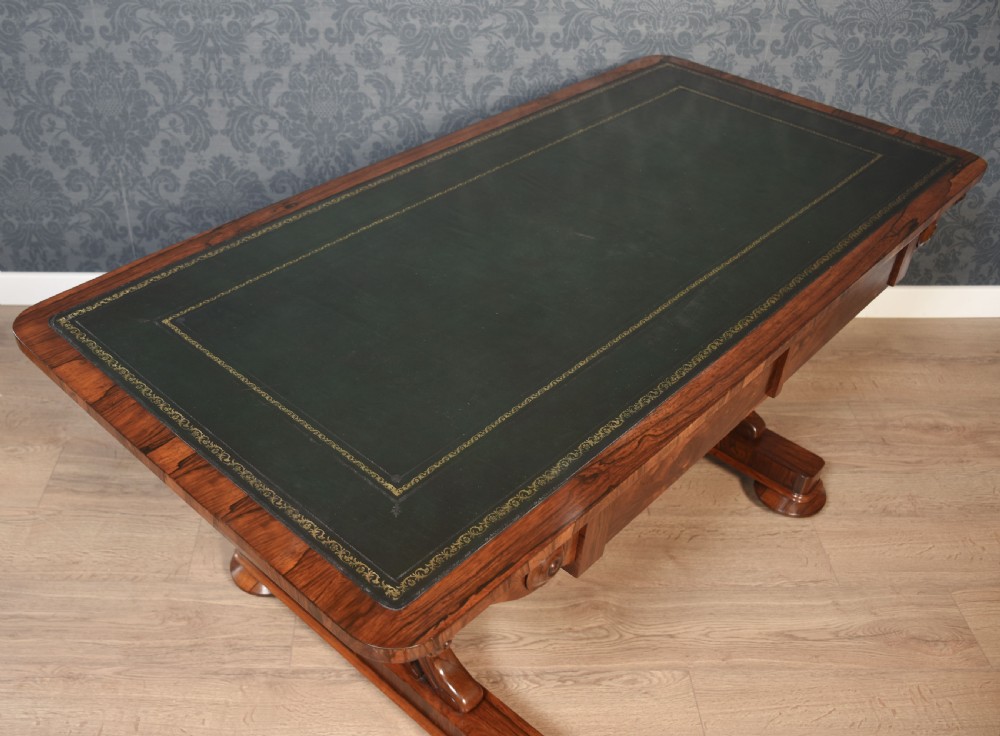 19th Century rosewood library table View VIII