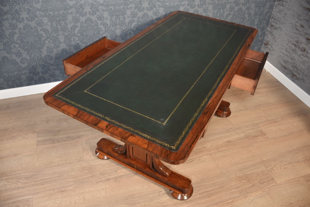 19th Century rosewood library table View IX