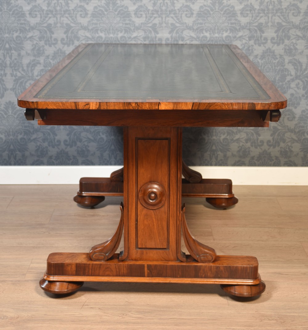 19th Century rosewood library table View XI