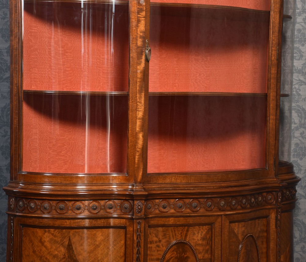 Mahogany serpentine fronted display cabinet View X