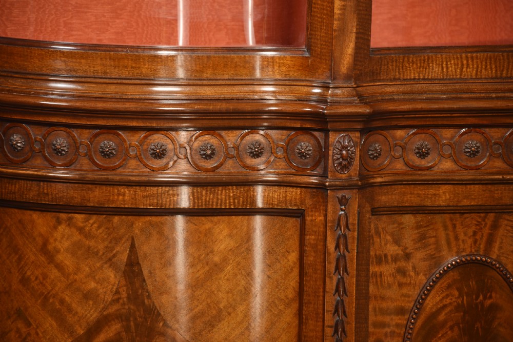 Mahogany serpentine fronted display cabinet View XII