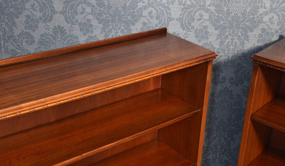 Pair of walnut open bookcases View V