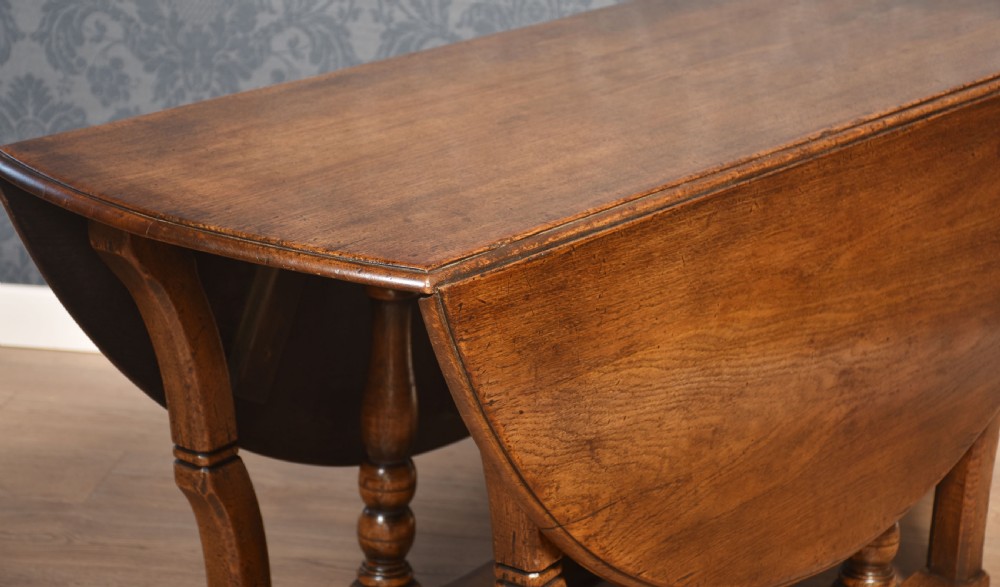 Large oak gateleg table View VII