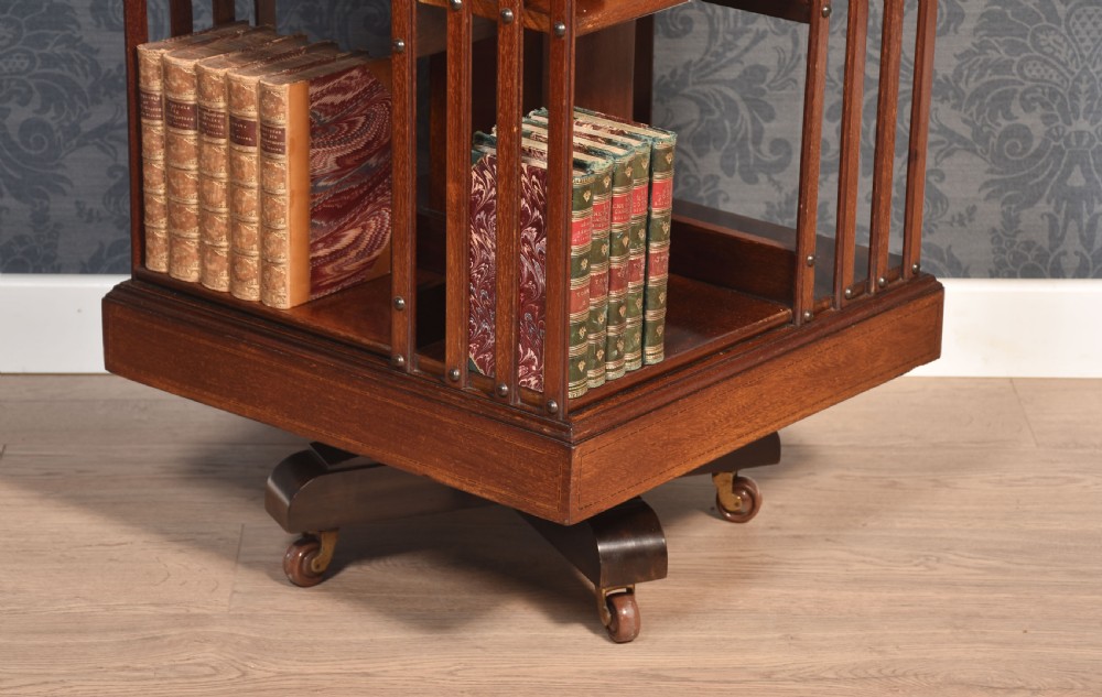 Mahogany revolving bookcase View V