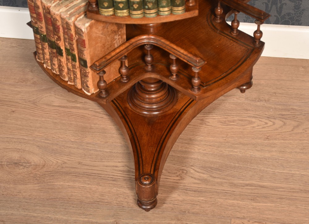 Walnut brass inlaid book table View V