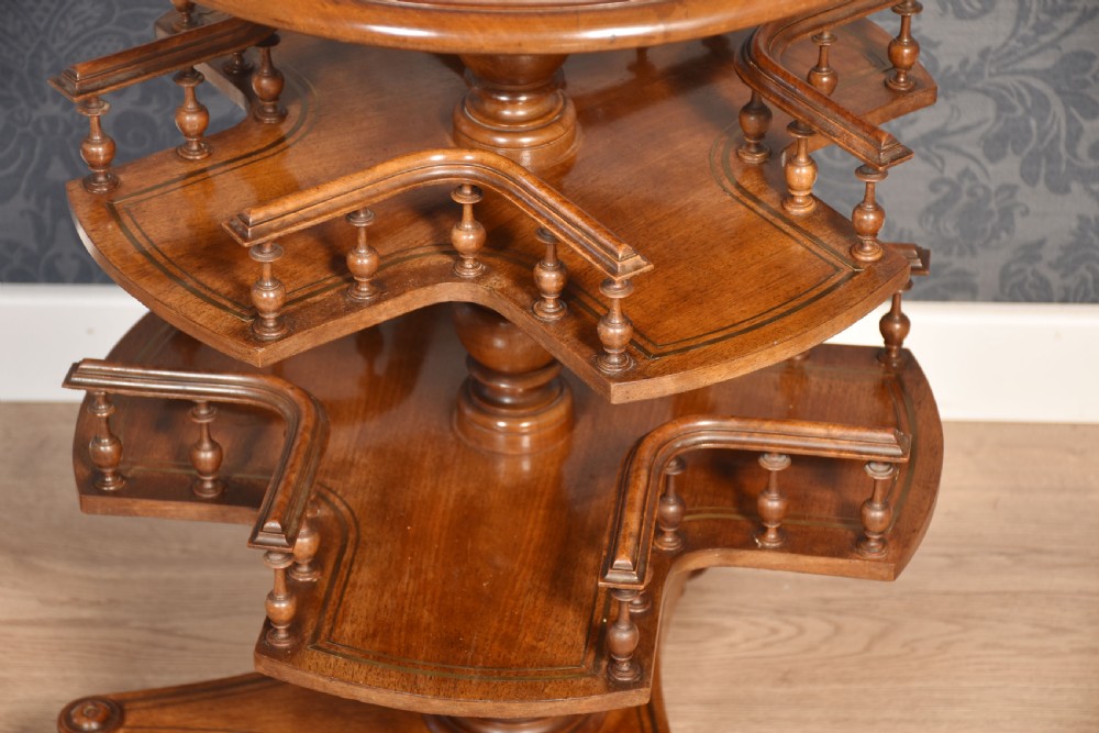 Walnut brass inlaid book table View VII