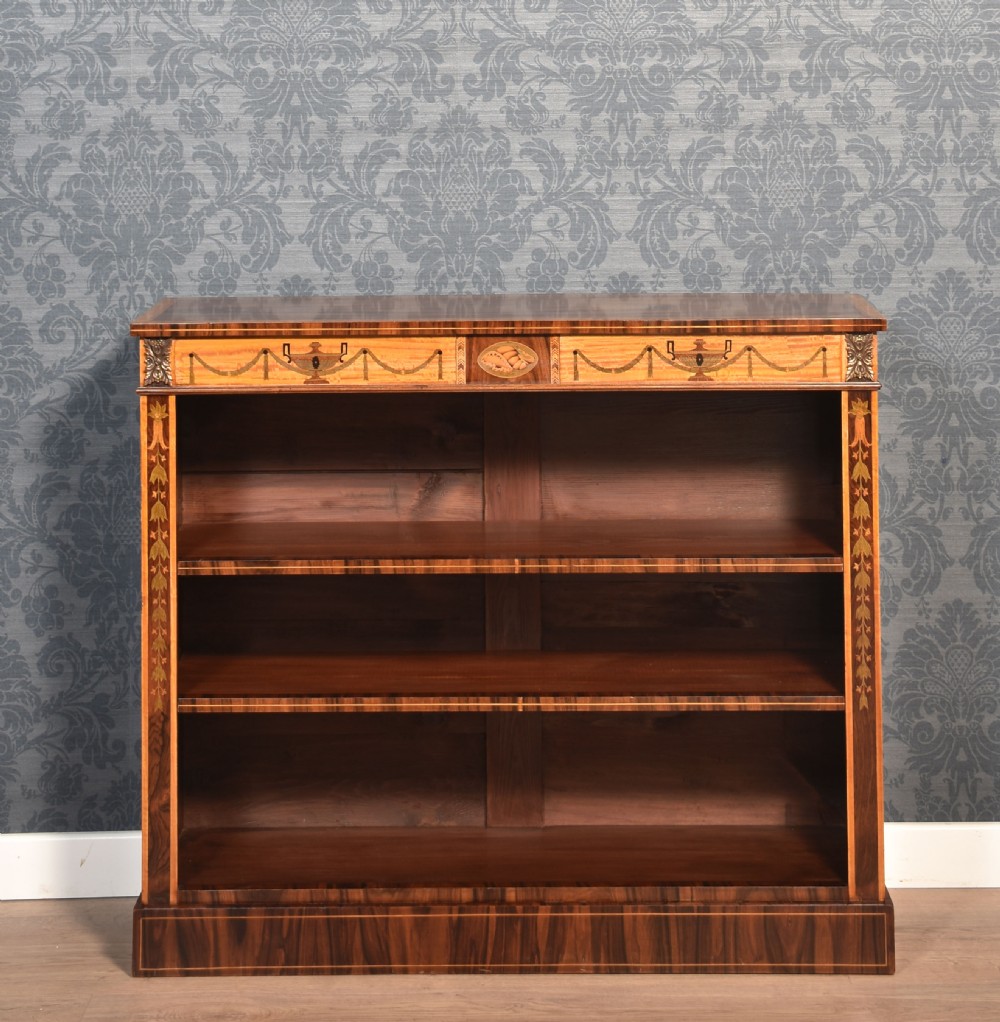  Sheraton revival rosewood inlaid open bookcase View VIII