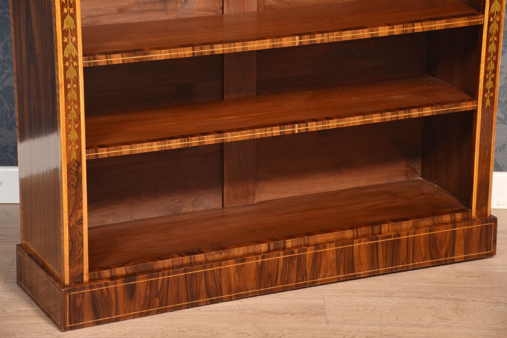  Sheraton revival rosewood inlaid open bookcase View XI