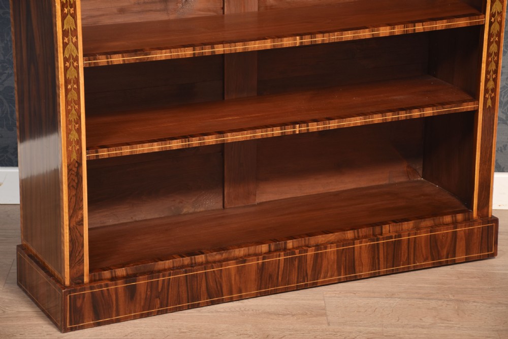  Sheraton revival rosewood inlaid open bookcase View XII