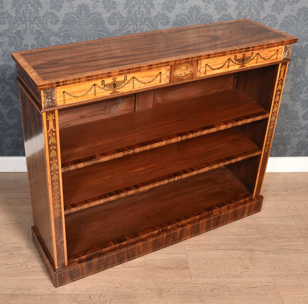  Sheraton revival rosewood inlaid open bookcase View XIII