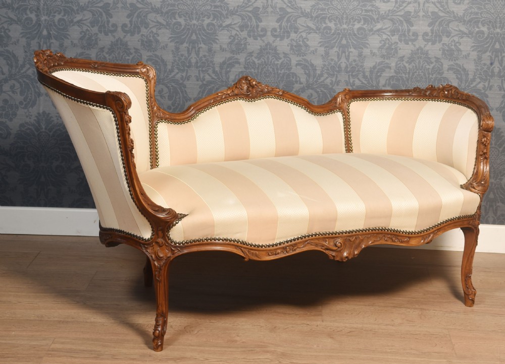 Carved walnut framed settee