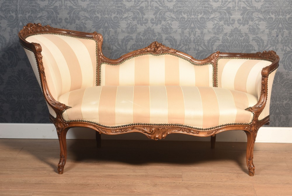 Carved walnut framed settee View V