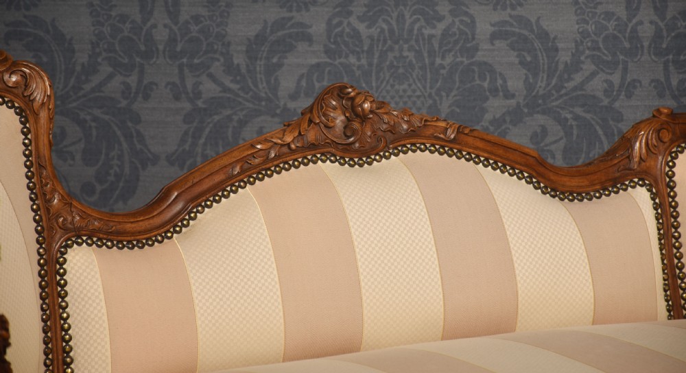 Carved walnut framed settee View VII
