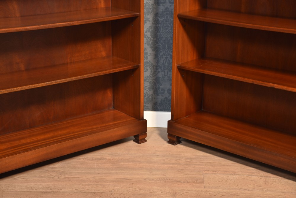 Pair of walnut open bookcases View VI