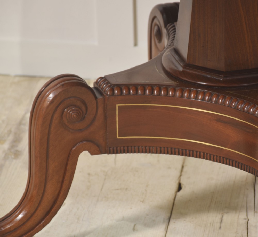 19th Century brass inlaid mahogany drum table View VI