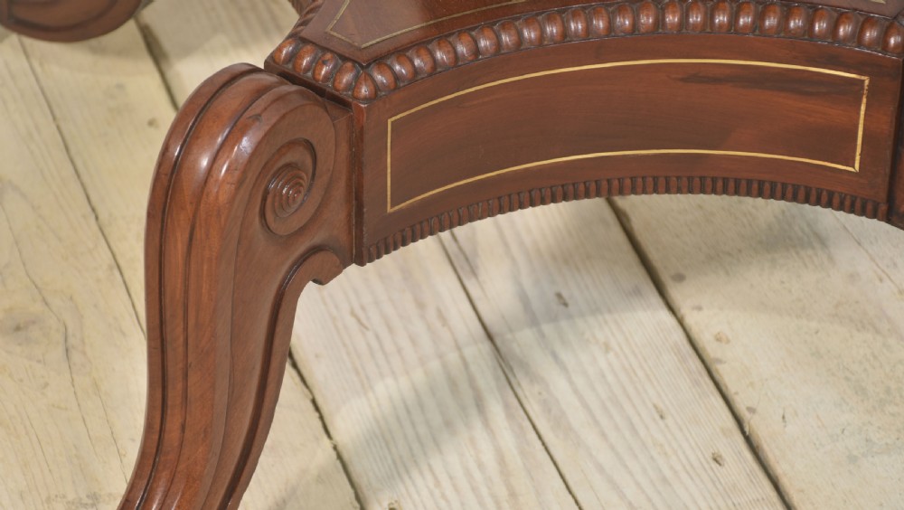 19th Century brass inlaid mahogany drum table View XX