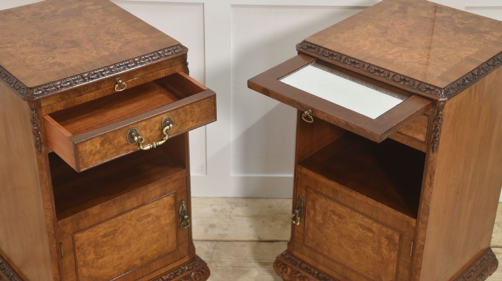 Pair of walnut bedside cabinets View IV