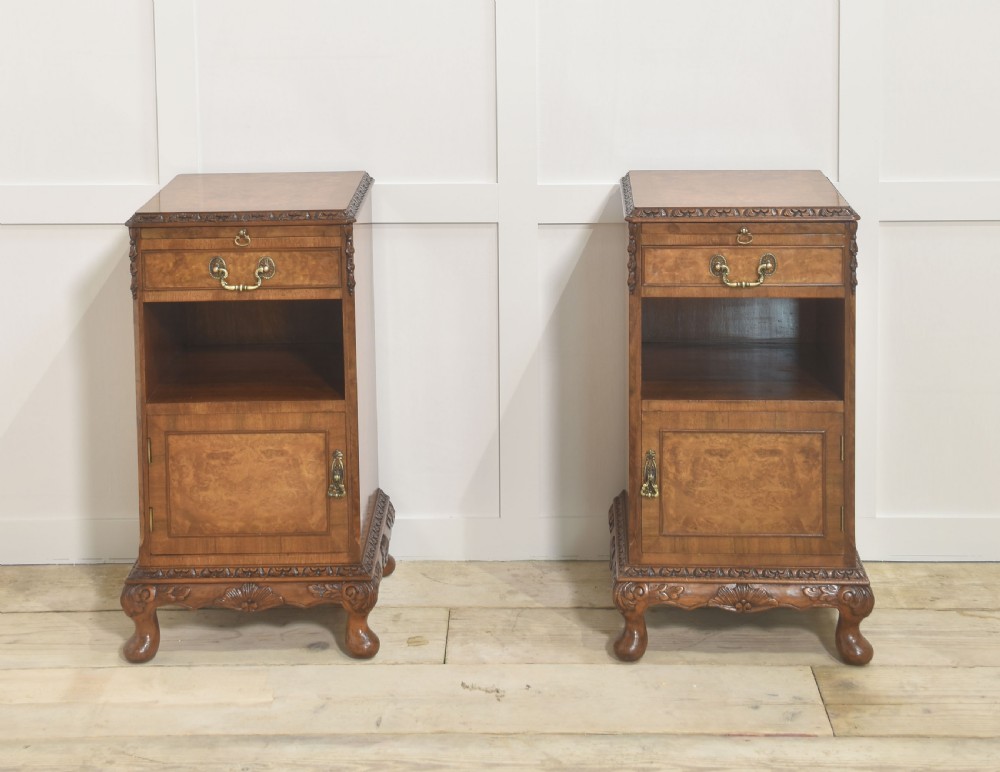 Pair of walnut bedside cabinets View VI