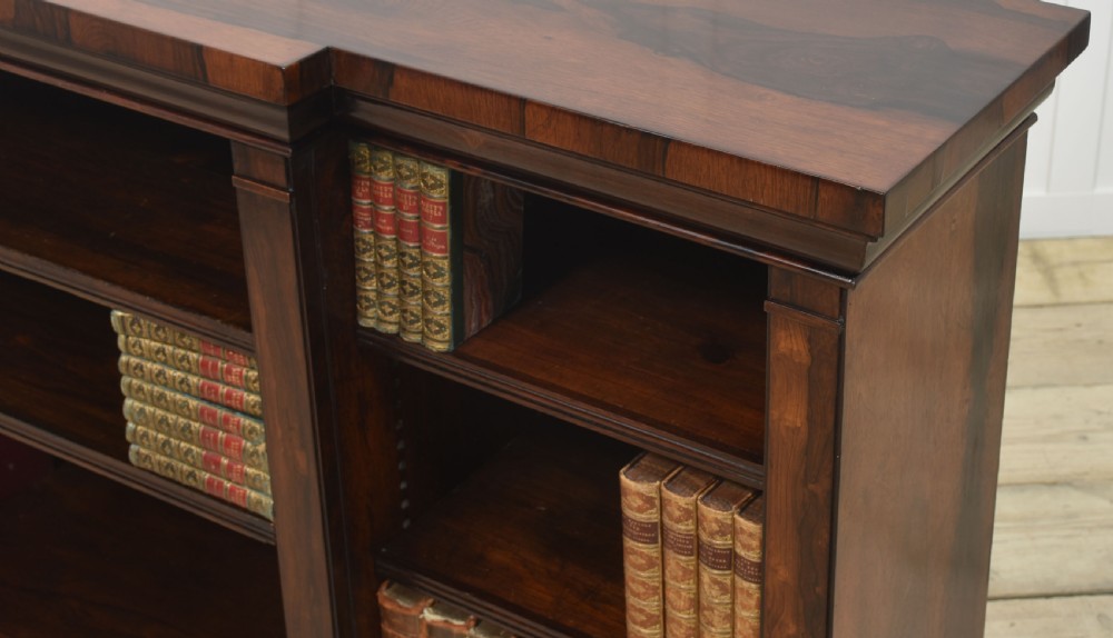 Regency Rosewood open bookcase View IX
