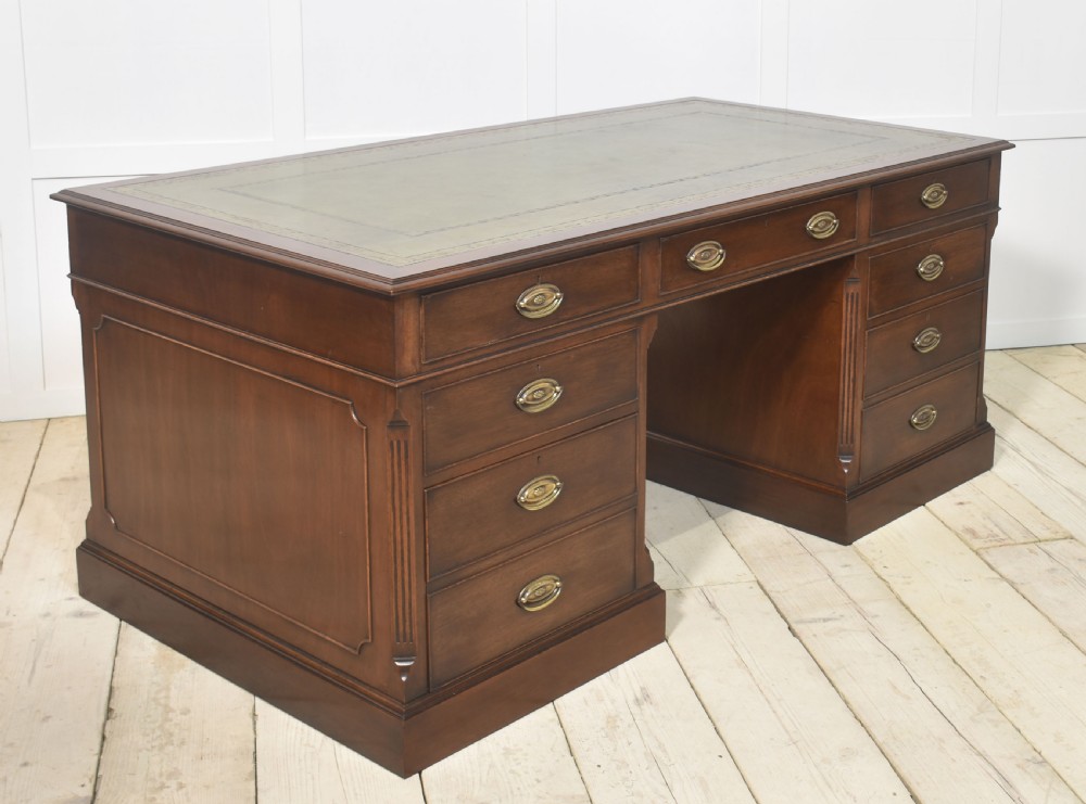 Mahogany twin pedestal desk