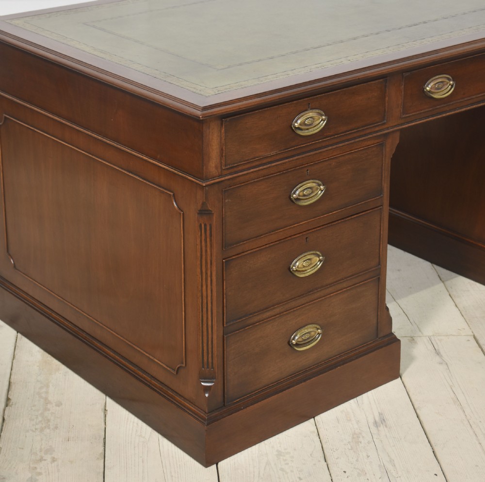 Mahogany twin pedestal desk View II