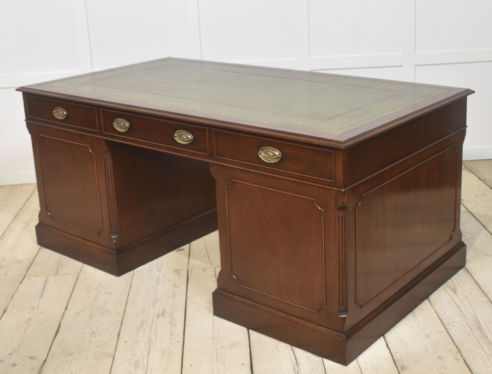 Mahogany twin pedestal desk View VI