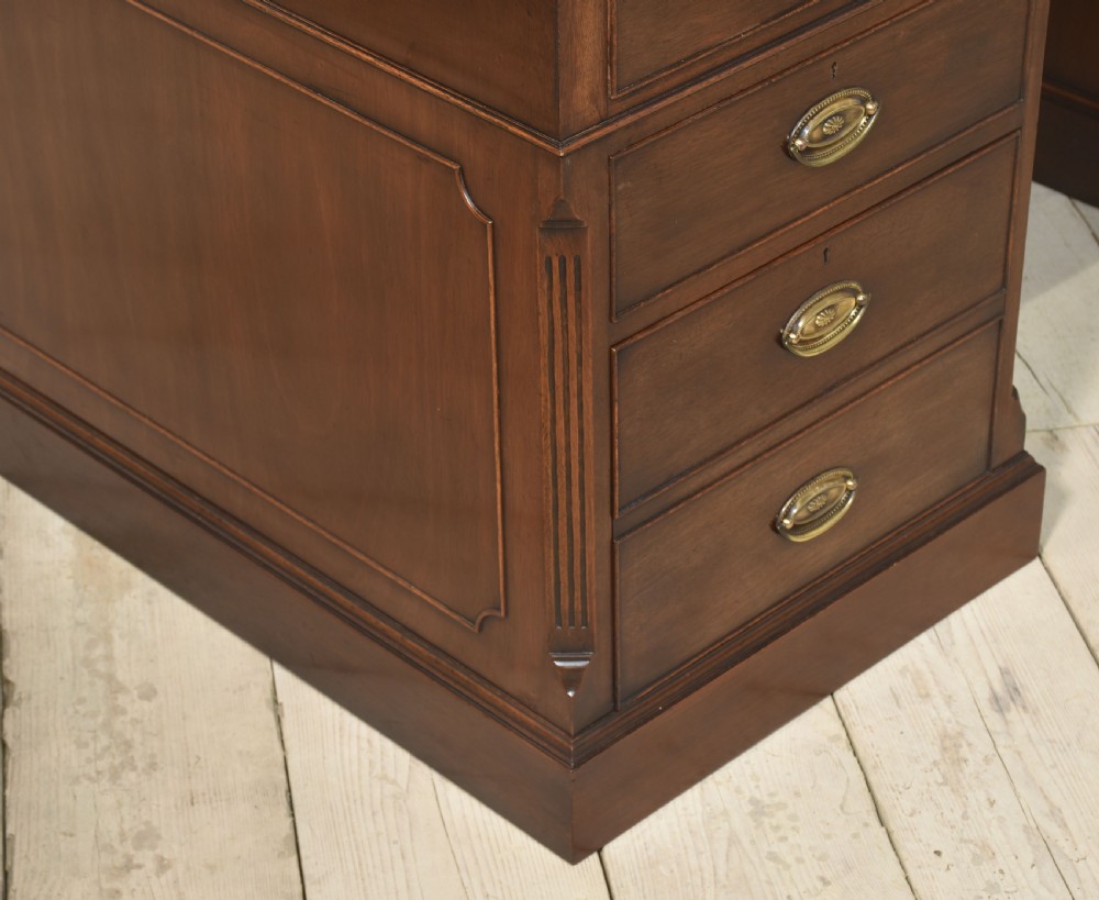 Mahogany twin pedestal desk View VII