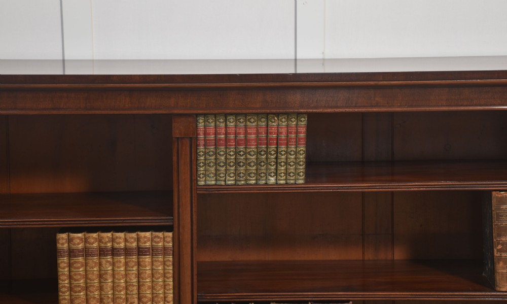 Large mahogany open bookcase View II