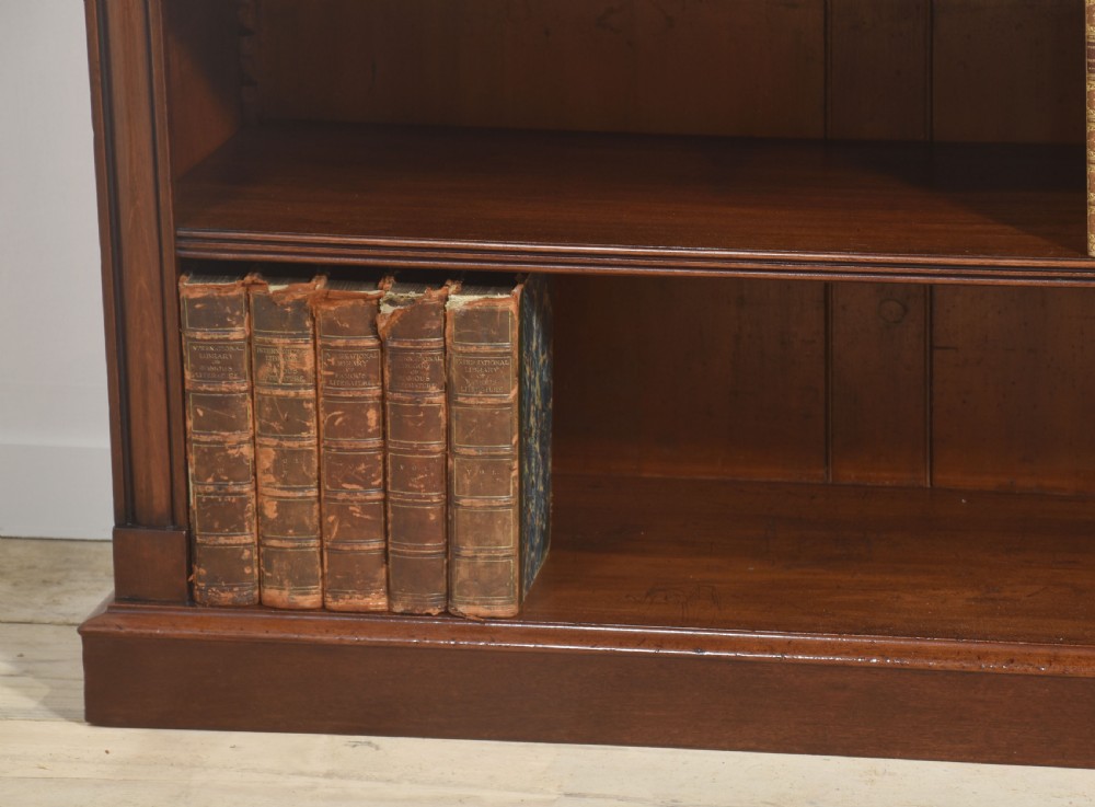 Large mahogany open bookcase View IV