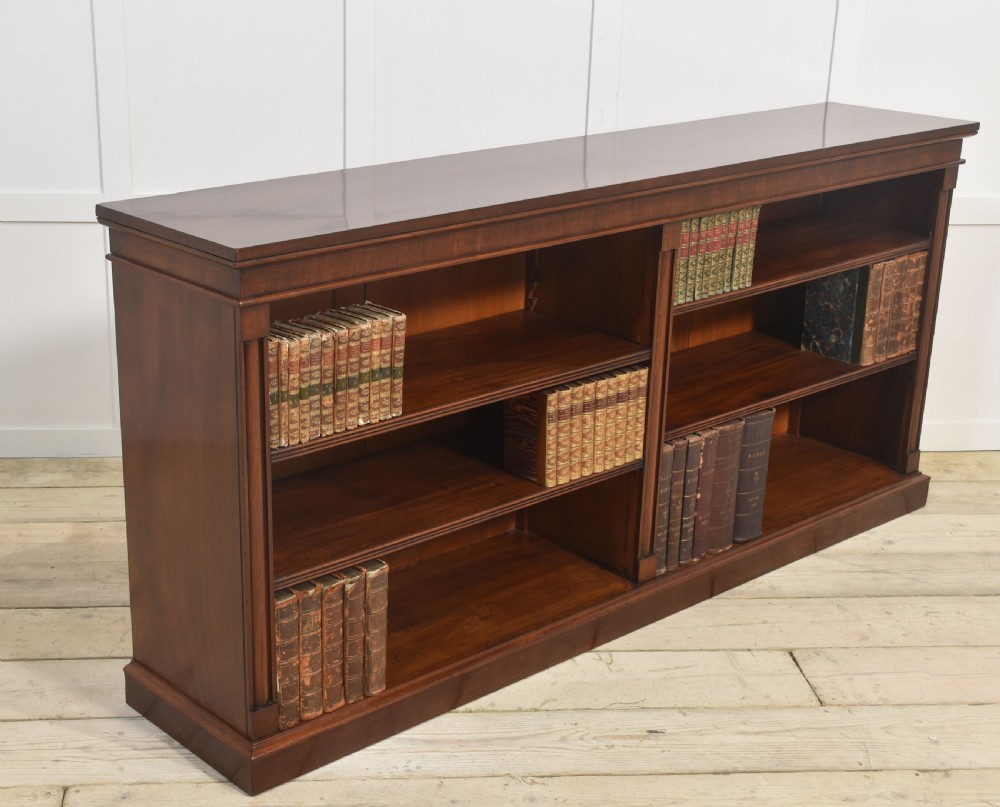Large mahogany open bookcase View VI