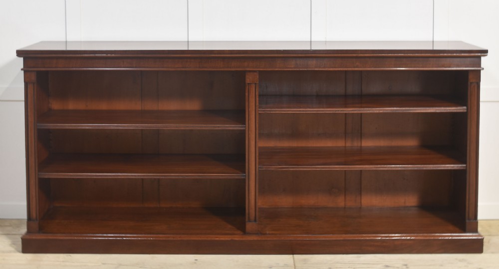 Large mahogany open bookcase View IX