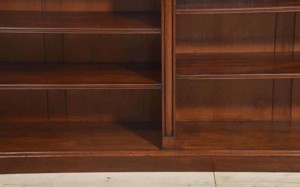 Large mahogany open bookcase View X
