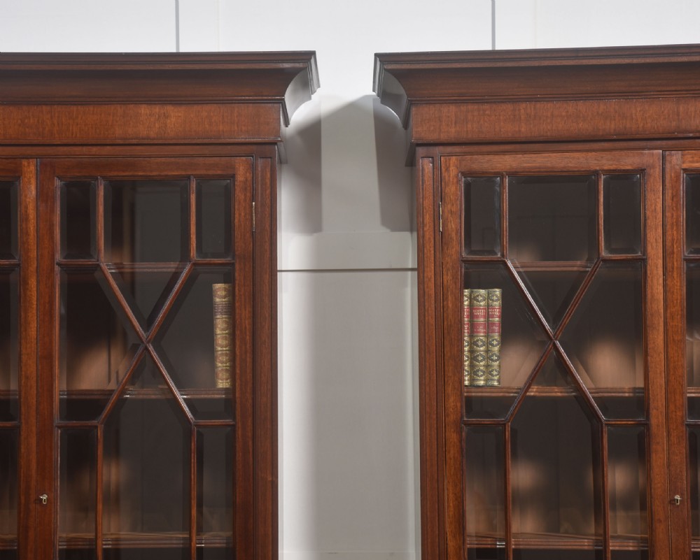 Pair of mahogany glazed bookcases View II