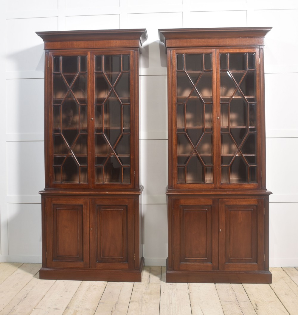 Pair of mahogany glazed bookcases View IX