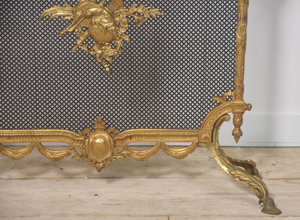 Brass and mesh French fire screen View II
