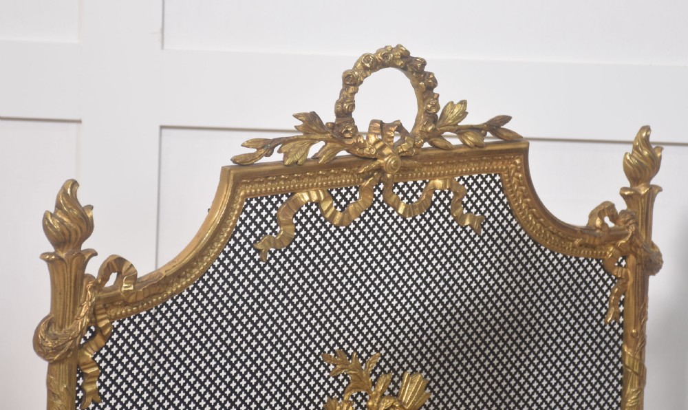 Brass and mesh French fire screen View VIII