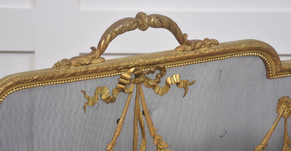 Brass and mesh French fire screen View III